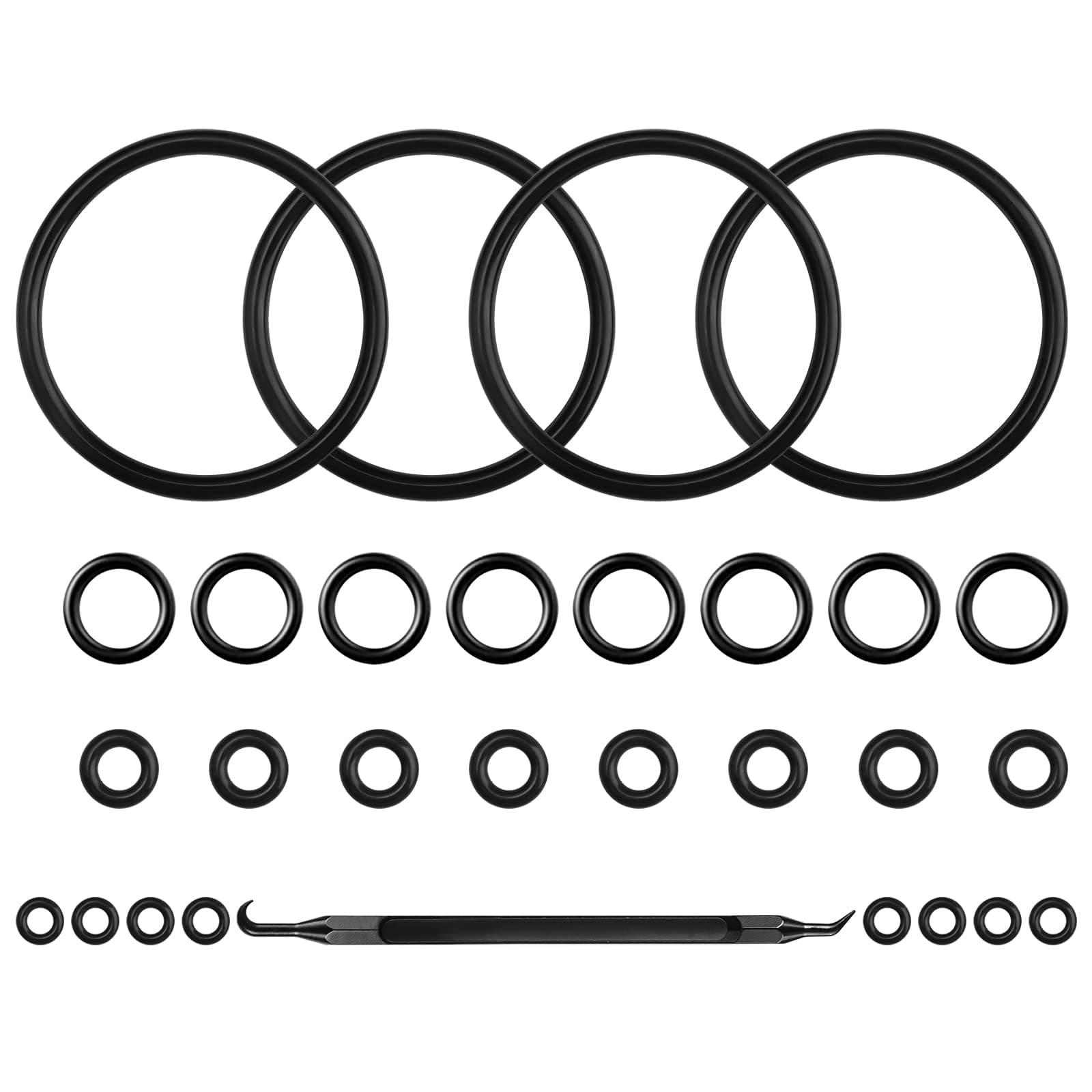 Homebrew Gasket Set, 28 PCS Cornelius Corny Brewing Beer Keg Carbonation Lid Ball Lock Keg Post Poppet Dip Tube O-Ring Sealing Washers Replacement Kit with O- Ring Removal Tool