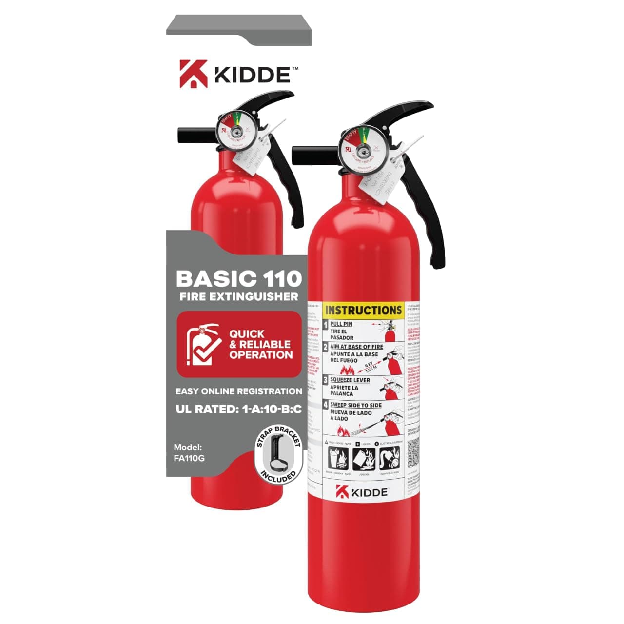 Kidde FA110 Multi Purpose Fire Extinguisher 1A10BC