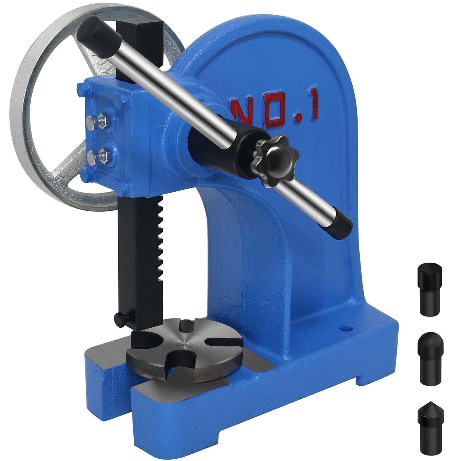 Arbor Press 1 Ton, Ratchet Leverage Press with Handwheel, 5.5"Maximum Height, Manual Desktop Punch Press for Stamping, Bending, Stretching, Forming