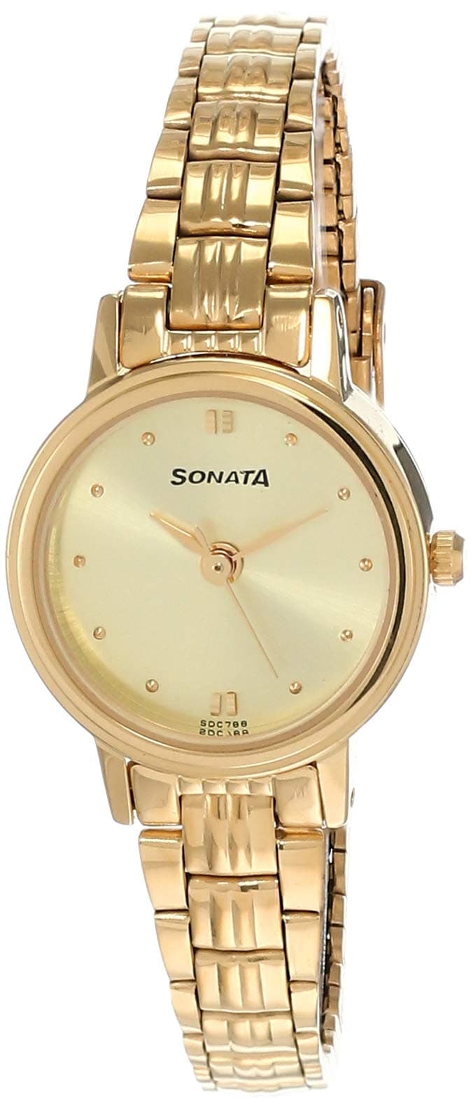 Sonata Women's Analog Champagne Dial Watch