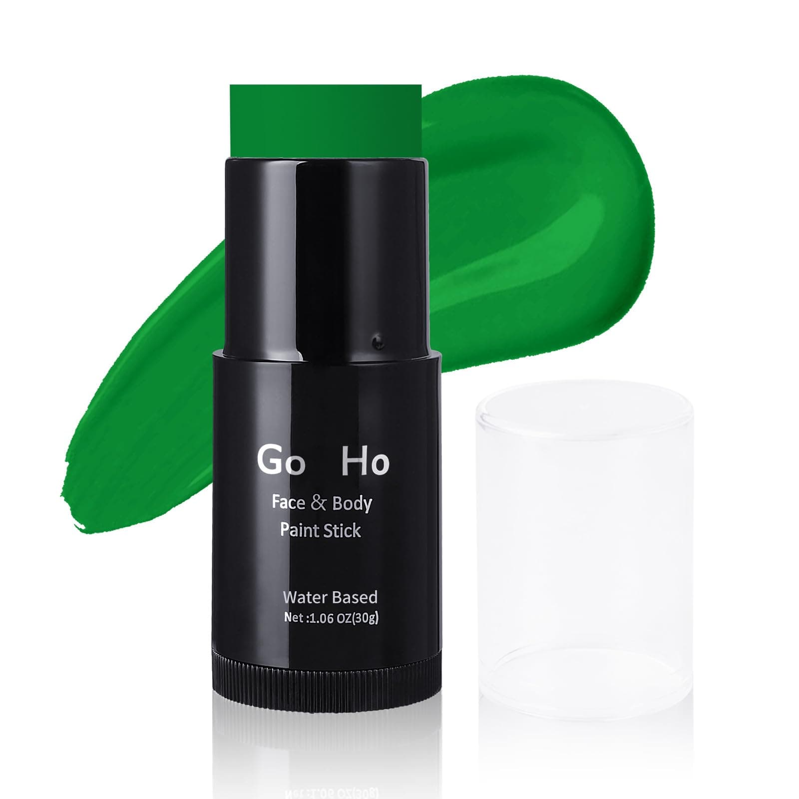 Go Ho Water Based Dark Green Face Paint Stick Washable (1.06 Oz),Cream Body Paint,St Patricks Day Accessories,Full-coverage Face Paint Makeup Stick for Theater Halloween SFX Cosplay