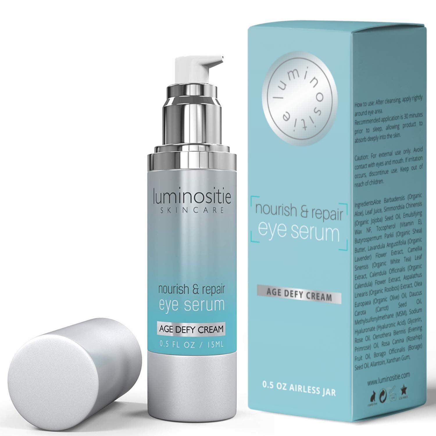 Under Eye Brightener Serum for Puffy Eyes & Dark Circles - Hydrating, Anti Aging, Under Eye Serum - Fast Absorption & Lightweight Finish