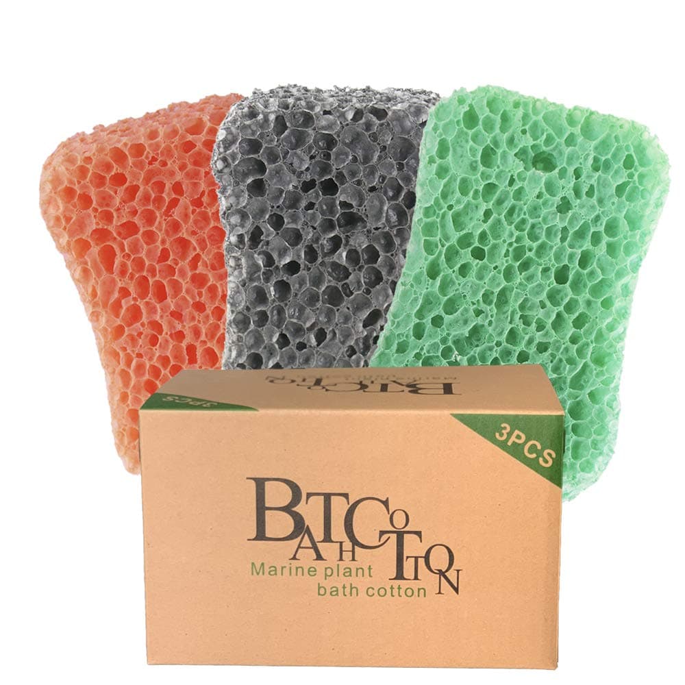 – Bath Sponges 3-Pack Soft Exfoliating Shower Sponges for Deep Cleaning, Durable Body Sponge Set for Adults in Orange,Grey & Green