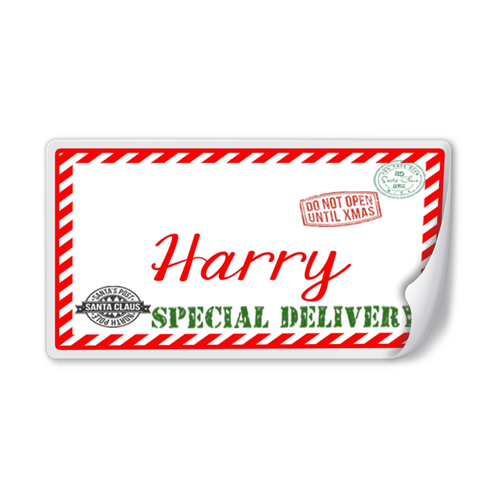 24 Personalised Christmas Stickers Gift Tag Labels Present Delivery From Santa (Design 2)