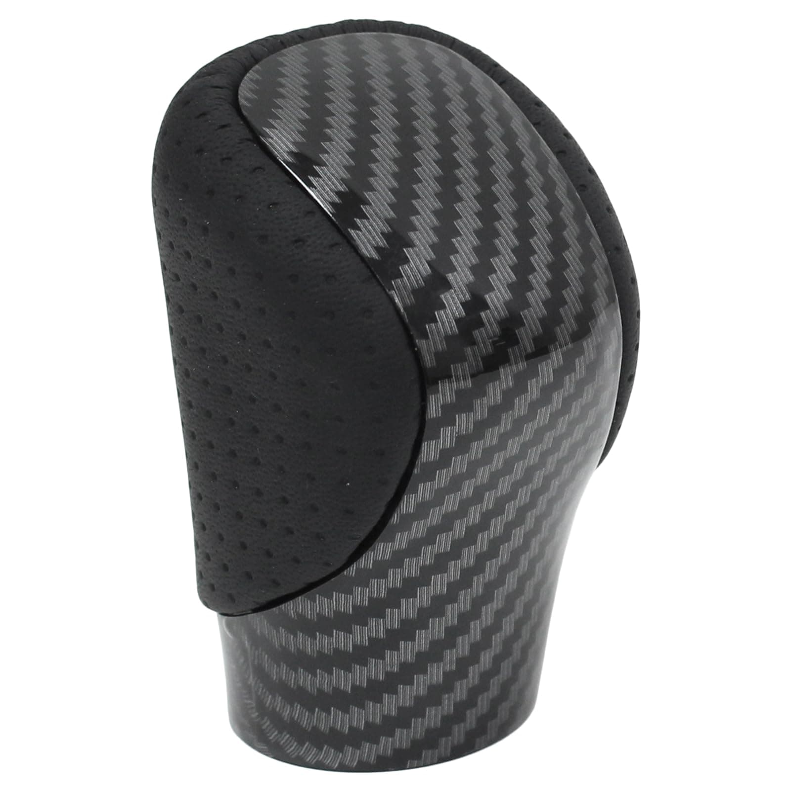 MOTOKU Punched Black Leather Carbon Fiber Pattern Gear Shift Knob Shifter for Lexus is NX RC F RC350 GS200t RC200t ES300h ES350 GS450h GS350 RC300 IS300 GS300 NX300 RX350L RX450hL GX460 2014-2022