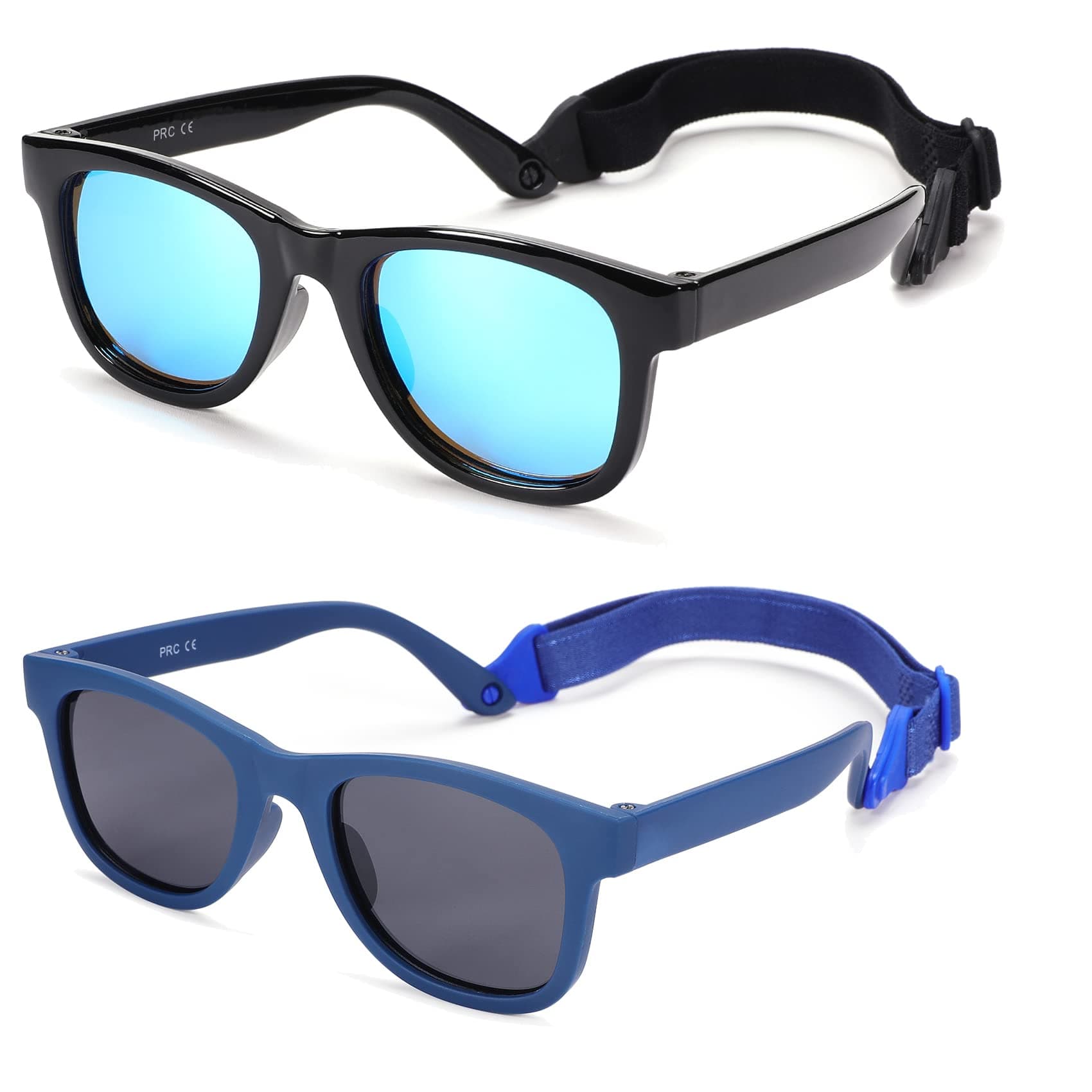 Bendable Flexible Polarized Newborn Baby Sunglasses with Strap for Infant Boys Girls Age 0-12 Months CA8042