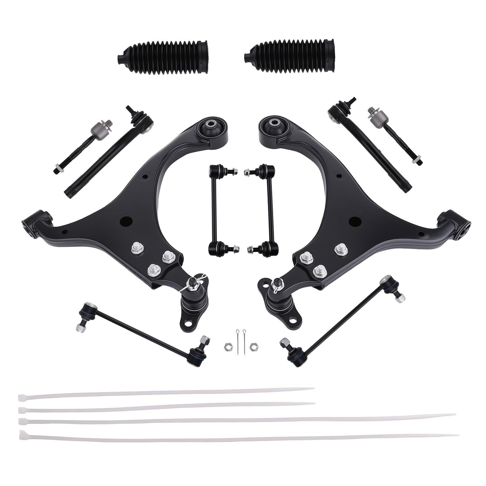 maXpeedingrods 14Pc Front Suspension Kit for Hyundai Elantra 2007-2012, Lower Control Arm with Lower Ball Joint Front & Rear Sway Bar Link Outer & Inner Tie Rod Boots