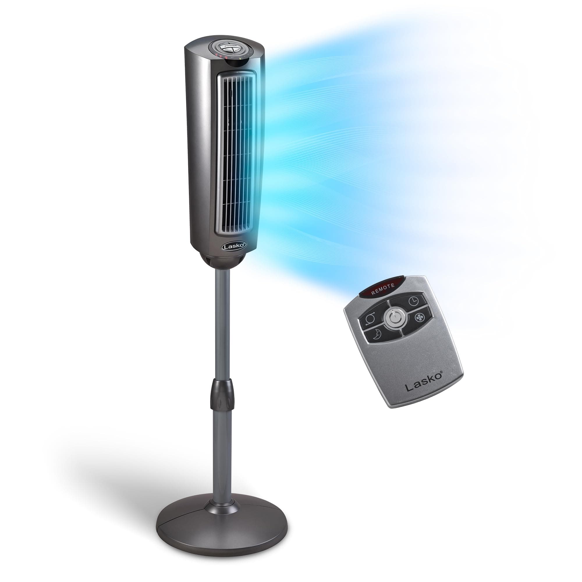 Lasko2535 Space-Saving Pedestal Tower Fan with Remote Control - 52in