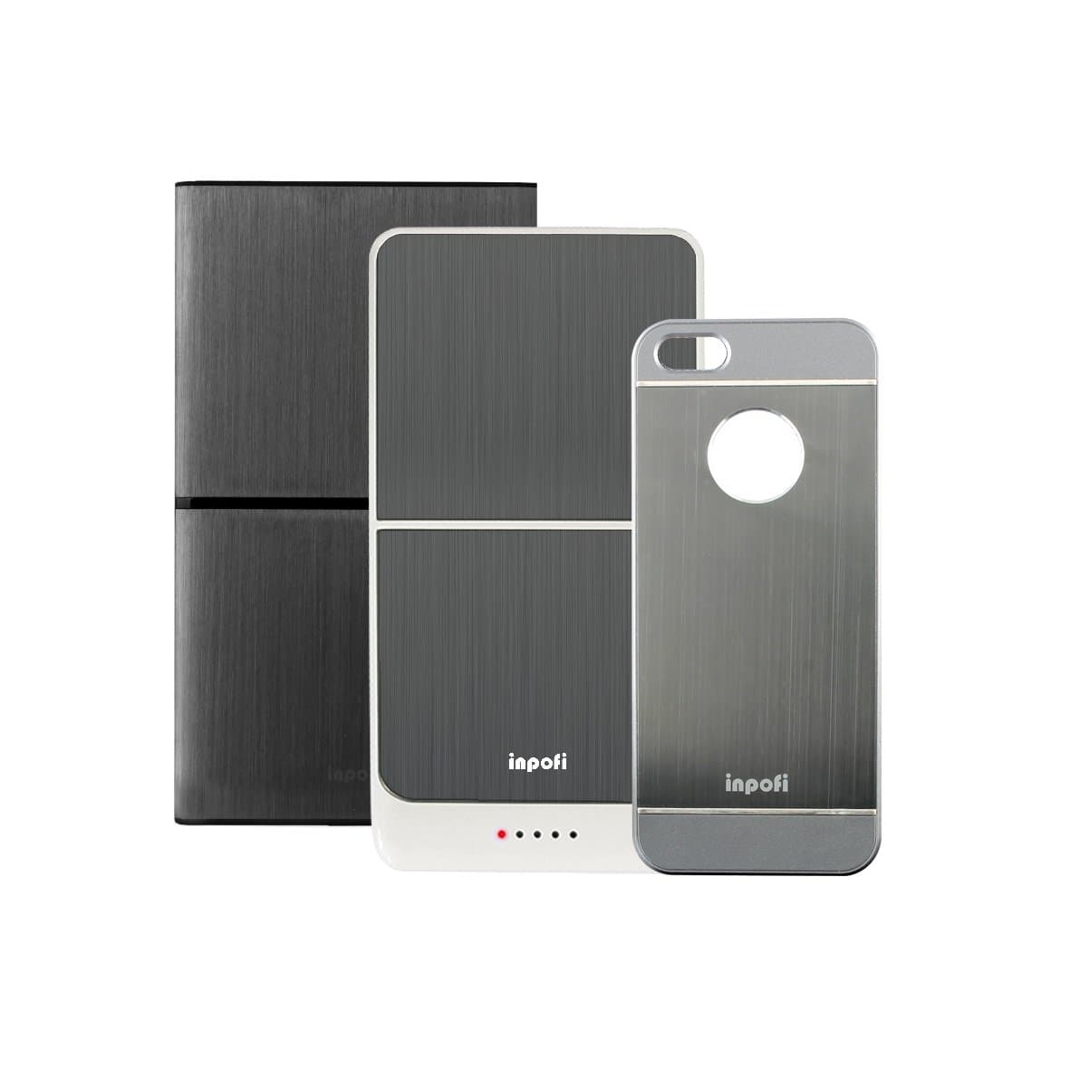 iNPOFi Wireless Charging System with Dual Mobile Charger, Pack B for iPhone 5/5s - Retail Packaging - Charcoal/Grey