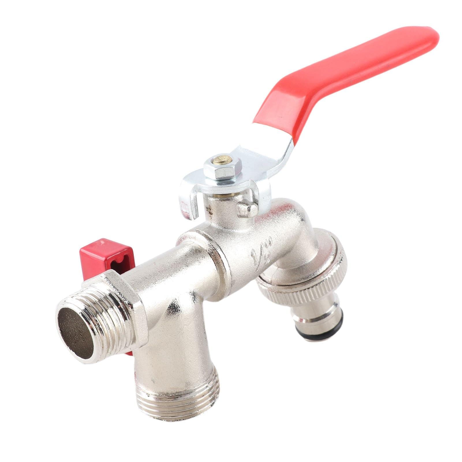Brass Water Tap Double Valve (1/2in Thread, 1.6Mpa)