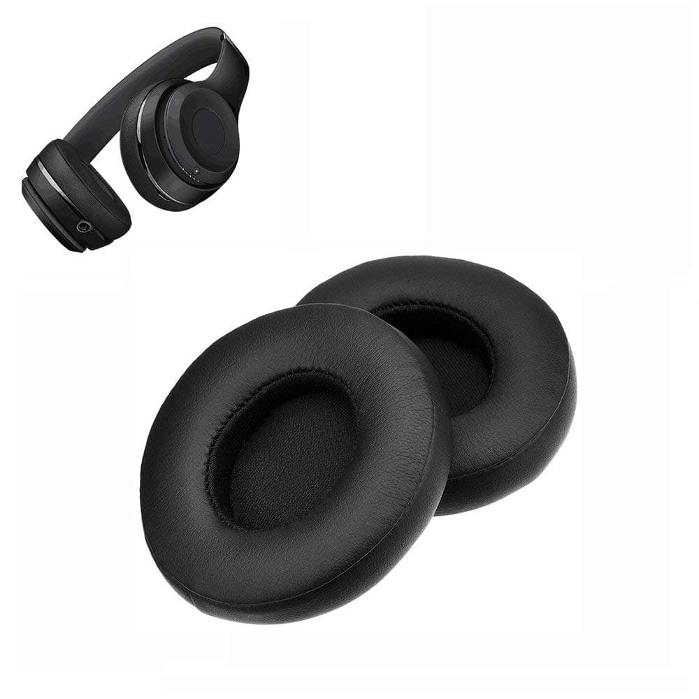 Cushions Beats Solo 2.0/3.0 Ear Pads Replacement Earpads Memory Foam Ear Cover Cups Cushion- Compatible with Solo 2 & 3 Wireless On Ear Headphones (Black)