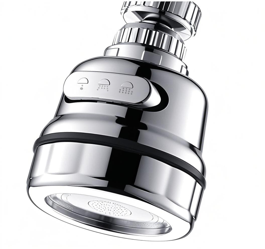 Kitchen Sink Aerator 360° Rotatable - Water Saving Faucet Sprayer Head Anti Splash, 3 Spray Modes, Universal Fit 22mm/24mm Thread for UAE Homes