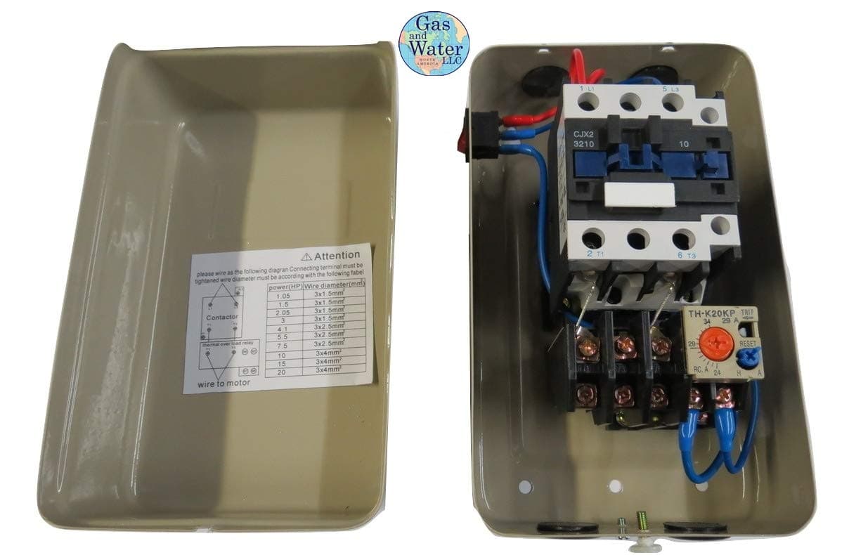 Magnetic Electric Motor Starter Control 5 Hp Single Phase 220/240v 22-34a with On/off Switch
