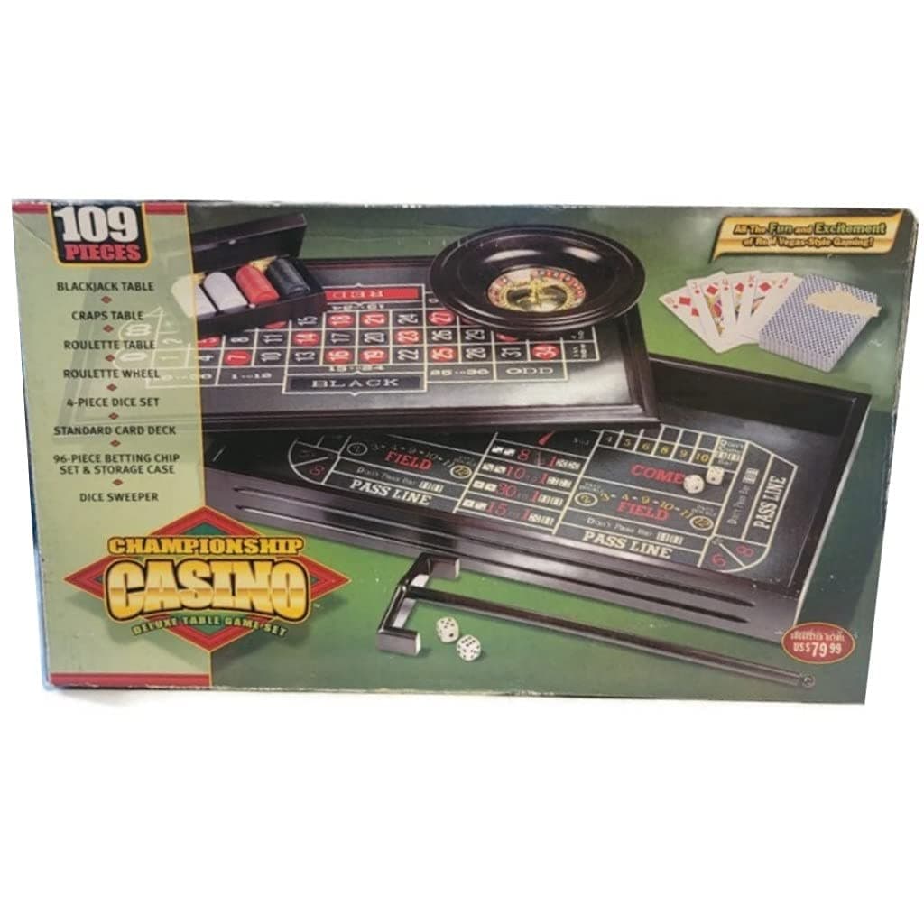 Deluxe Craps, Roulette, and Blackjack Table Gaming Set