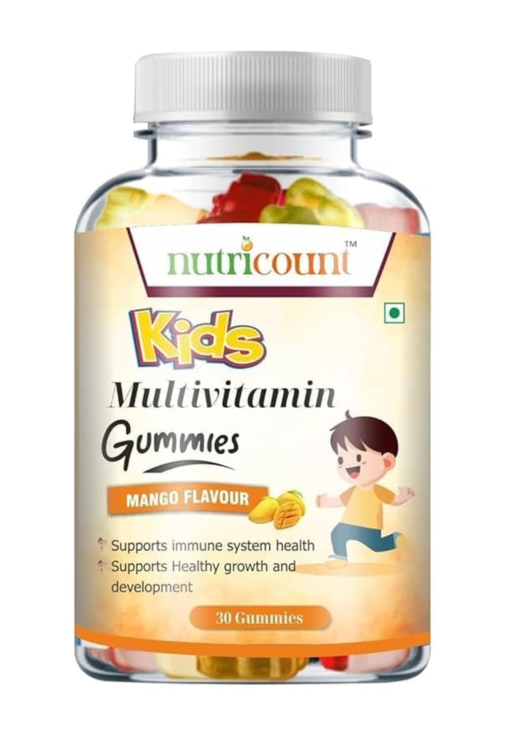 Kids Multivitamin Gummies with Vitamins A, E, H, and Zinc, 30 Gummy