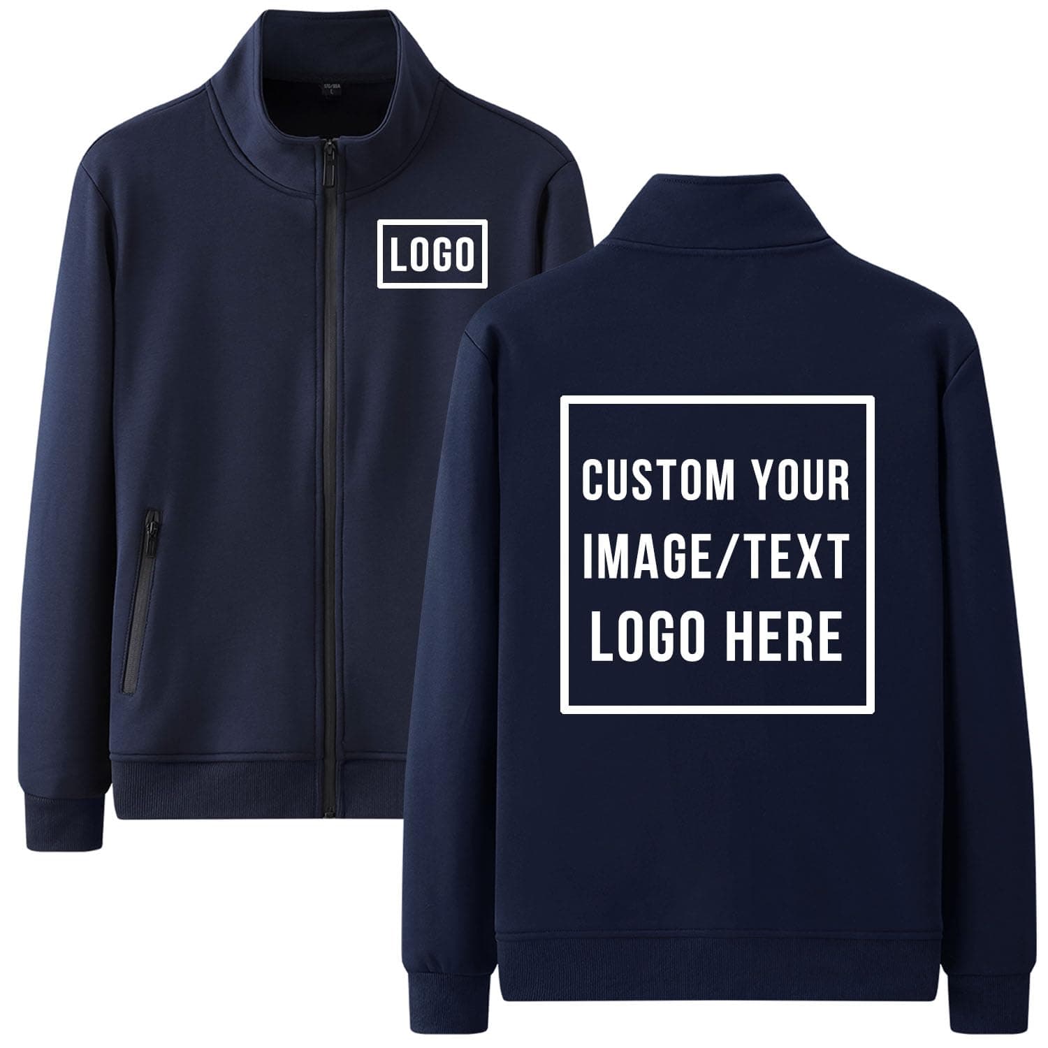 Custom Track Jacket Design Personalized Sweatshirt Womens Jackets Zip Up Fleece Coats