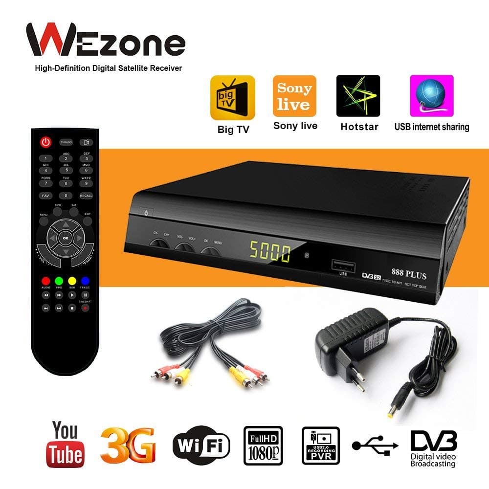 888 Plus High Definition Digital Satellite Receiver with WiFi Dongle