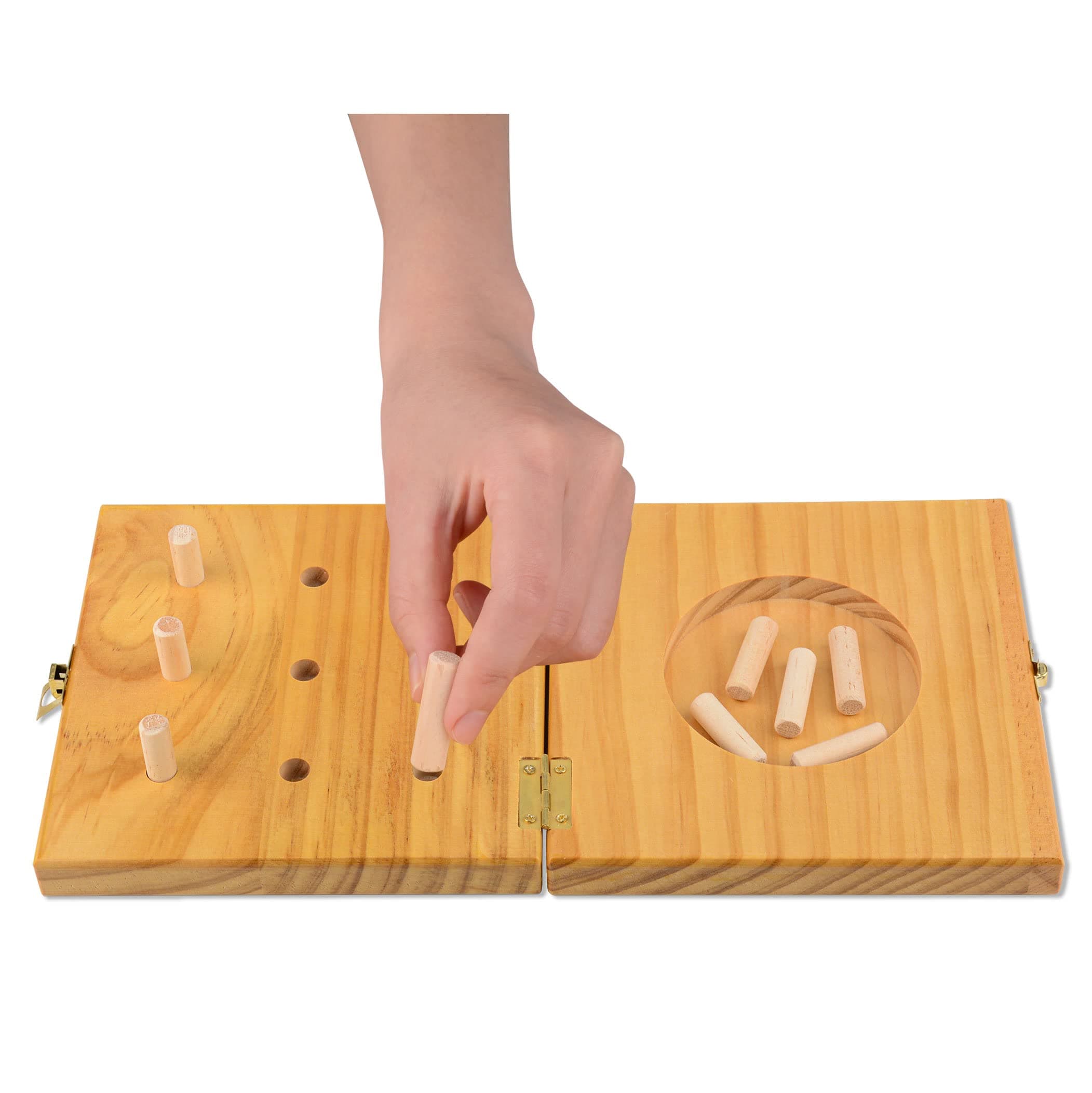 9 Hole Wooden Pegboard for Occupational Therapy, Nine Hole Peg Test Kit to Improve Finger Dexterity, Fine Motor, Concentration and Increase Reactionary Speed