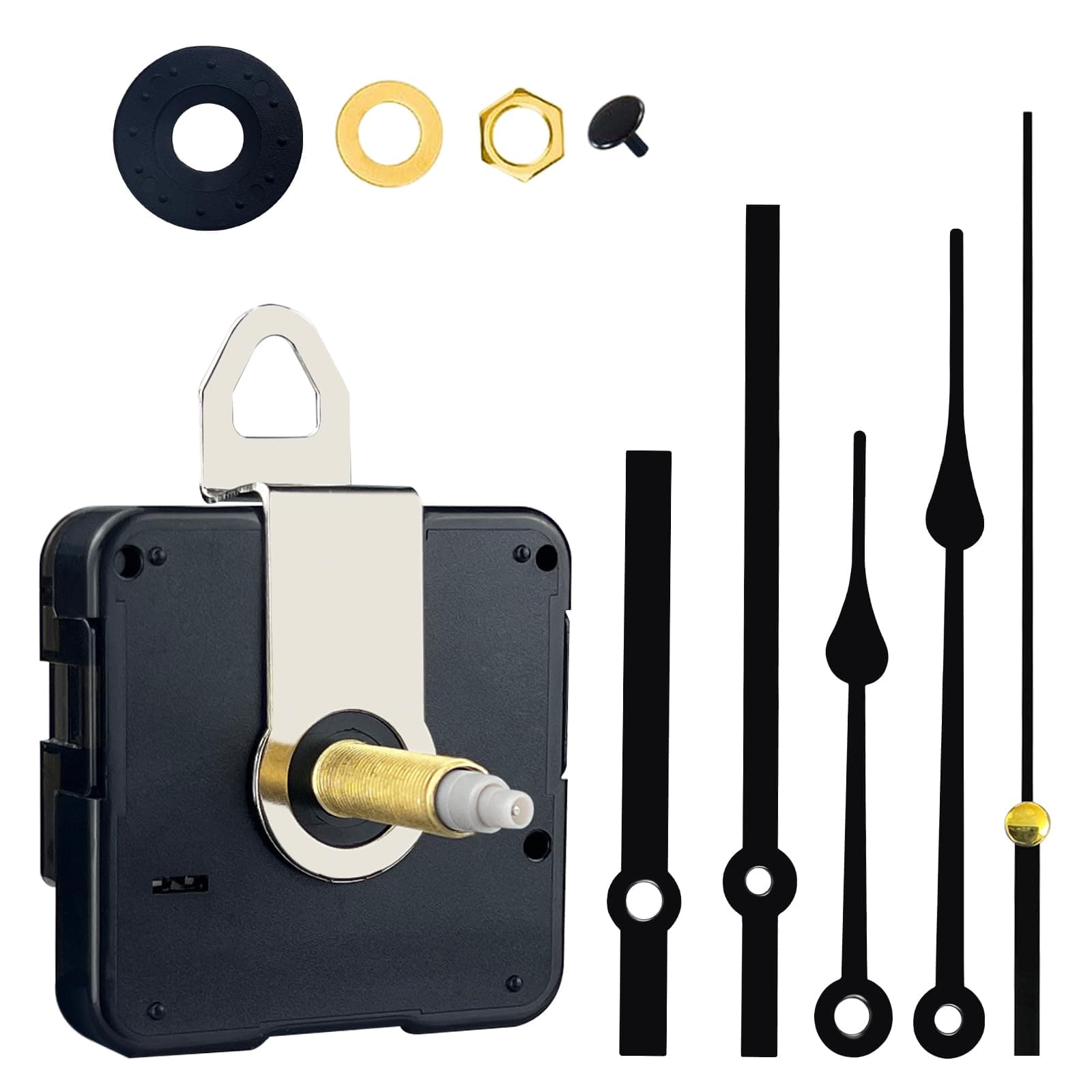 31mm Quartz Long Shaft Clock Movement DIY Wall Clock Movement Mechanism Clock Repair Kit Replacement (Shaft Length 1-1/5 inch,2 Pair Hands)