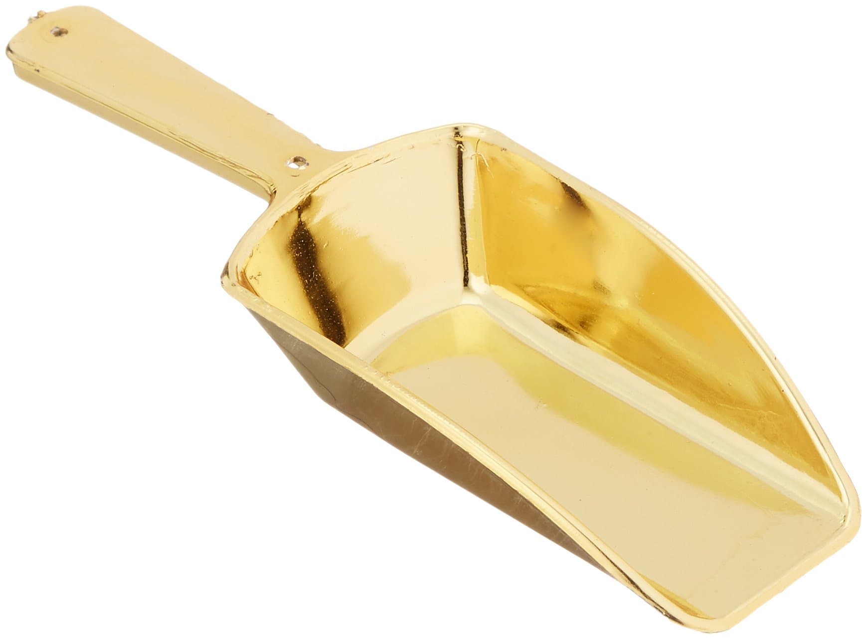 Candy Scoop Set - Package of 12 Shiny Gold Plastic Scoops for Wedding and Party Candy Buffets