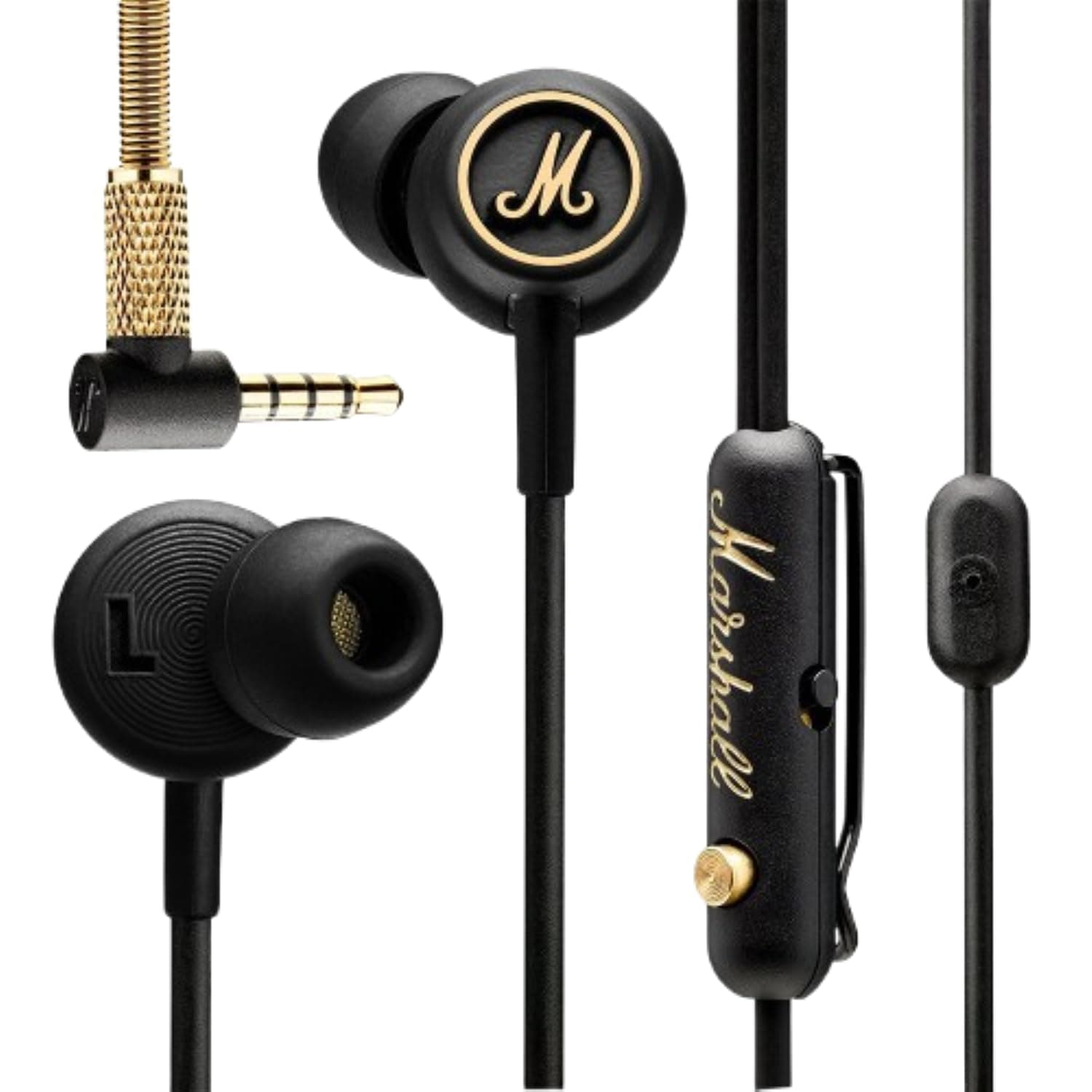 Marshall 4090940 Mode EQ Wired in Ear Headphone with Mic (Black/Brass)