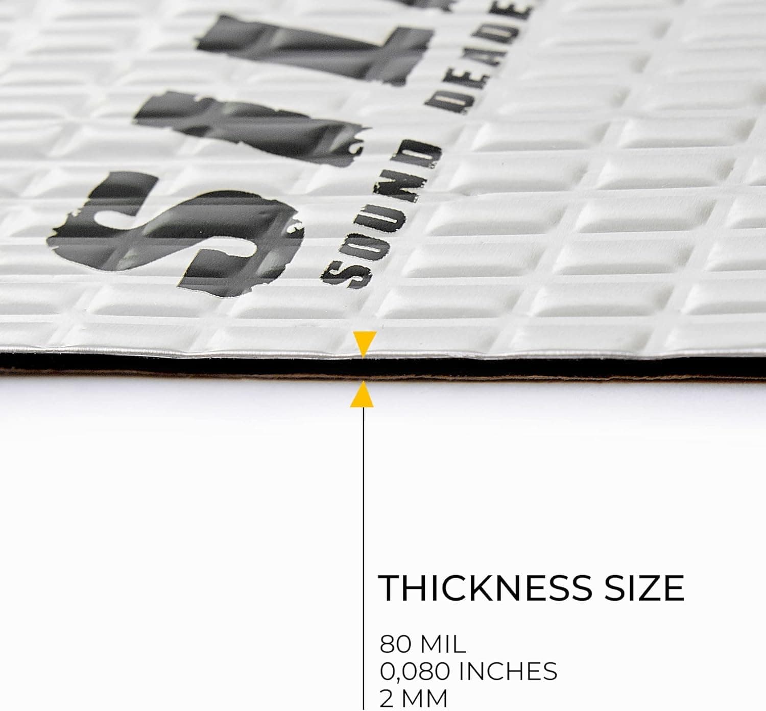 Siless 80 mil (2mm) 5 sqft (0.46 sqm) Car Sound Deadening mat - Butyl Automotive Sound Deadener - Noise Insulation and Vibration Dampening Material (5 sqft)