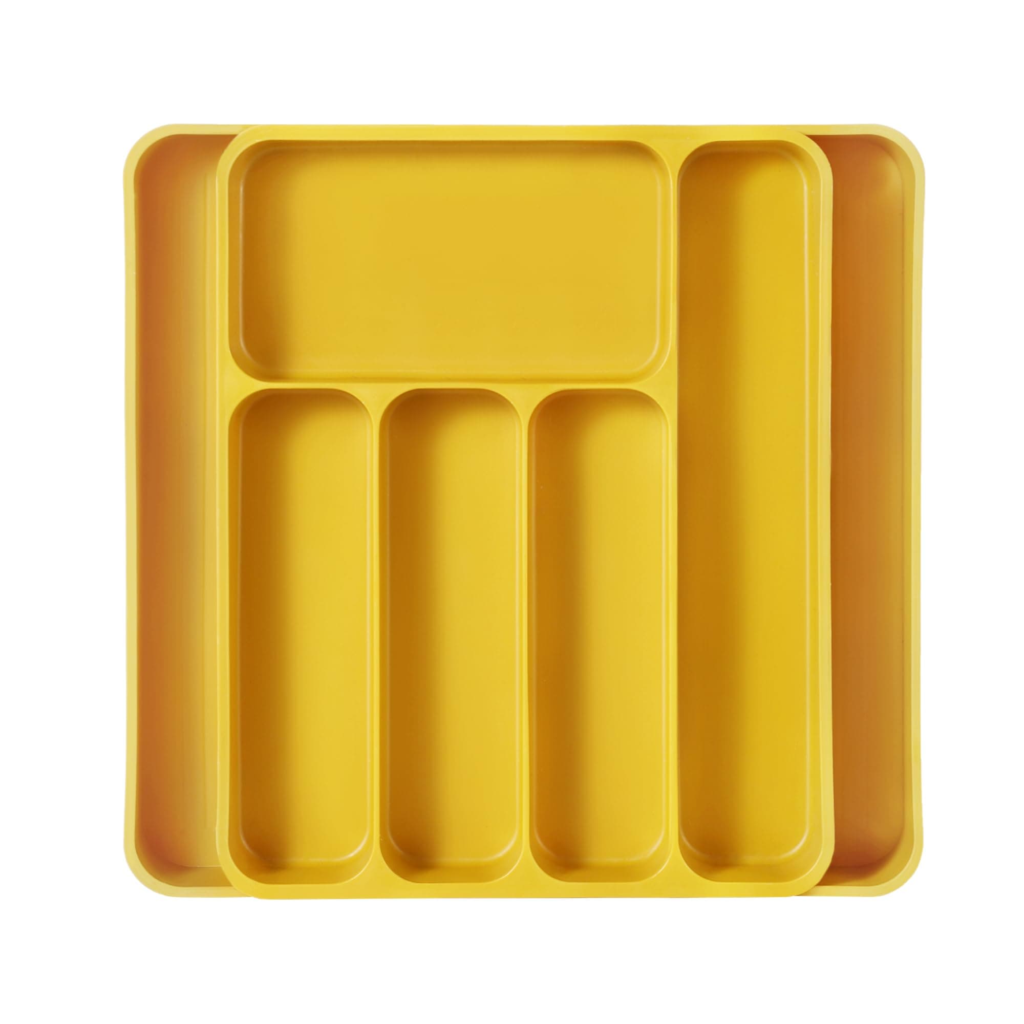 CAROTESilverware Organizer for Spoons Forks Knives, Expandable Kitchen Drawer Organizer, BPA Free Adjustable Flatware and Cutlery Drawer Organizer, Large, Yellow