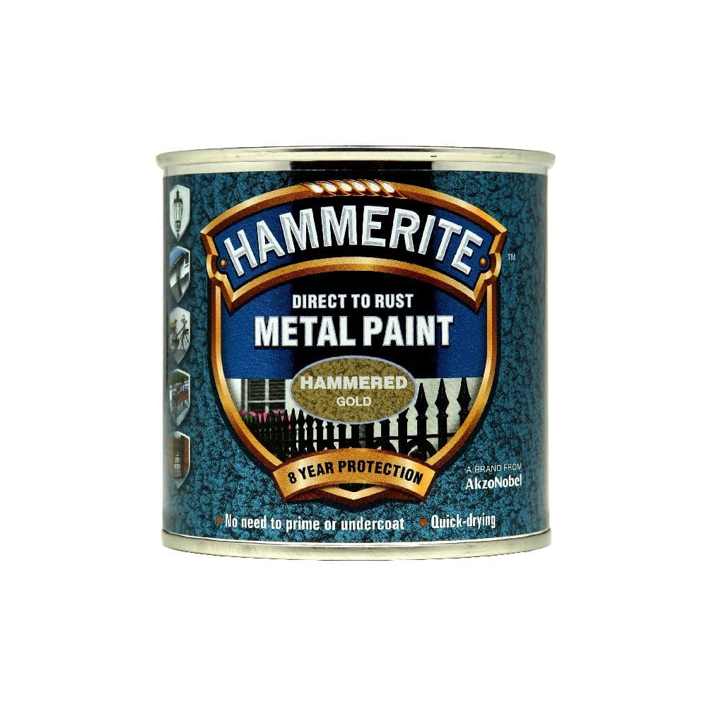Hammerite 5084818 Metal Paint: Hammered Gold 250ml