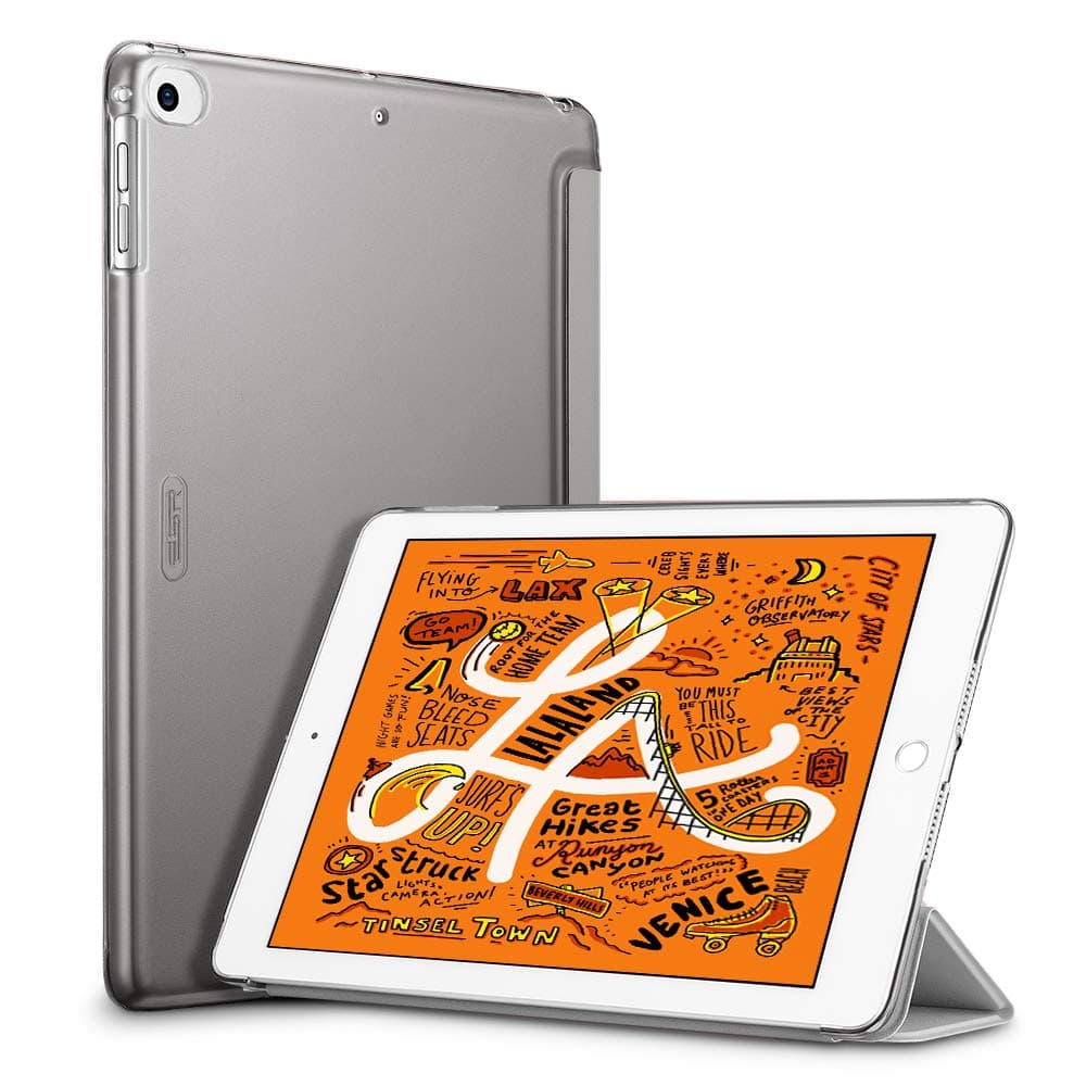 ESR for iPad Mini 4 Case, Ultra-slim Lightweight Smart Case with Trifold Stand and Auto Sleep/Wake Function, Microfiber Lining, Translucent Frosted Back Cover for Apple iPad Mini 4, Gray