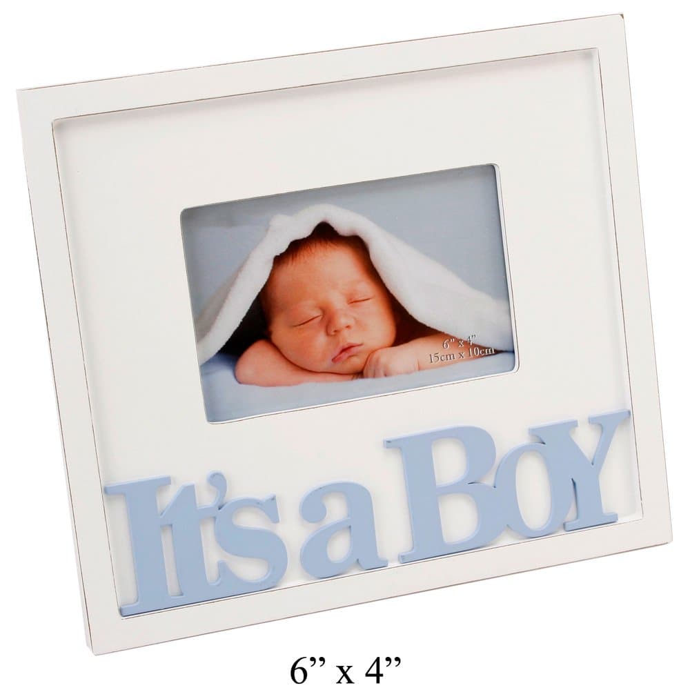 It's a Boy Blue Text Wooden Photo Frame Gift By Haysom Interiors