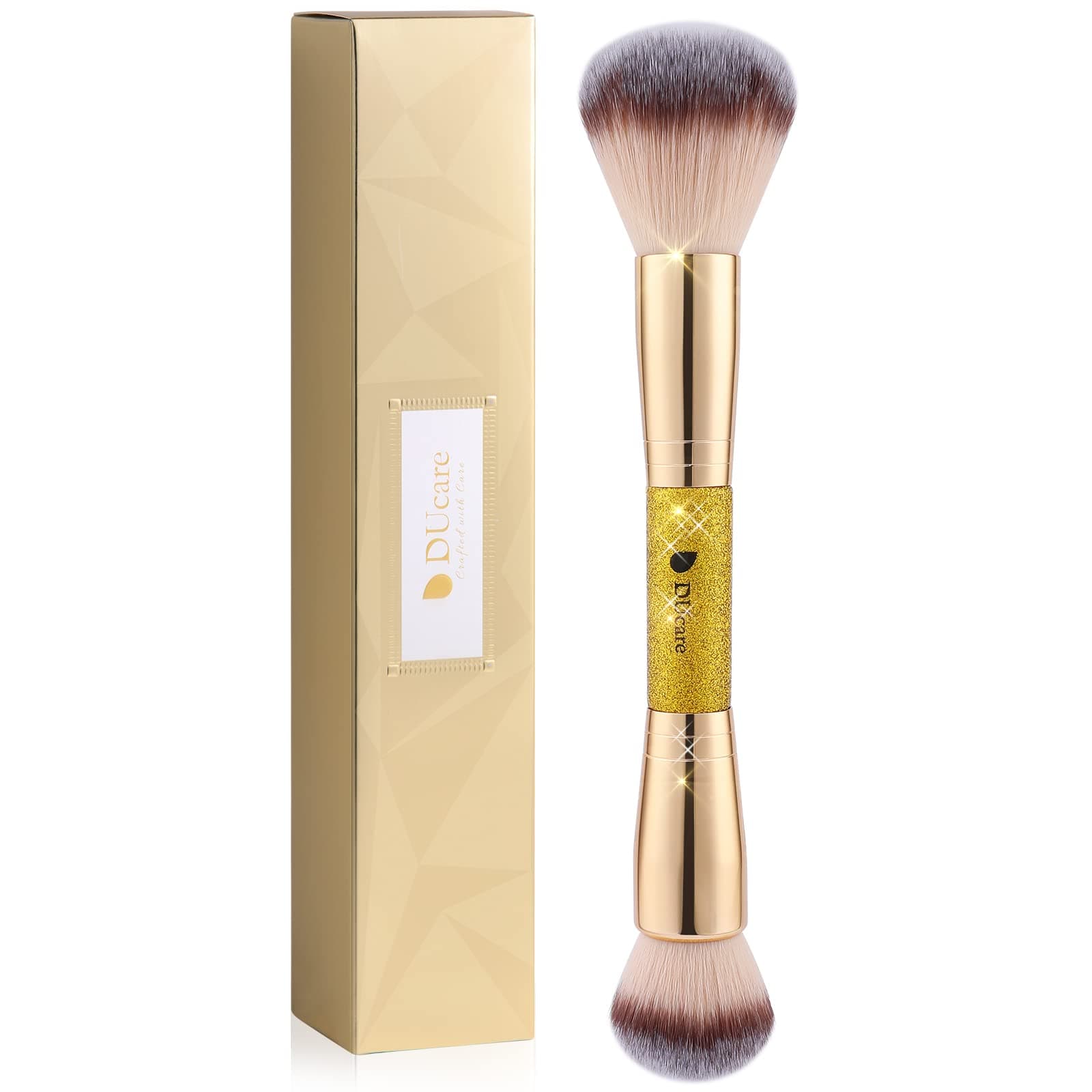 DUcare Dual-Ended Cream + Powder Brush,2-in-1 Foundation Makeup Brush For Creating A Gorgeous, Airbrushed-looking Complexion, Vegan & Cruelty-free