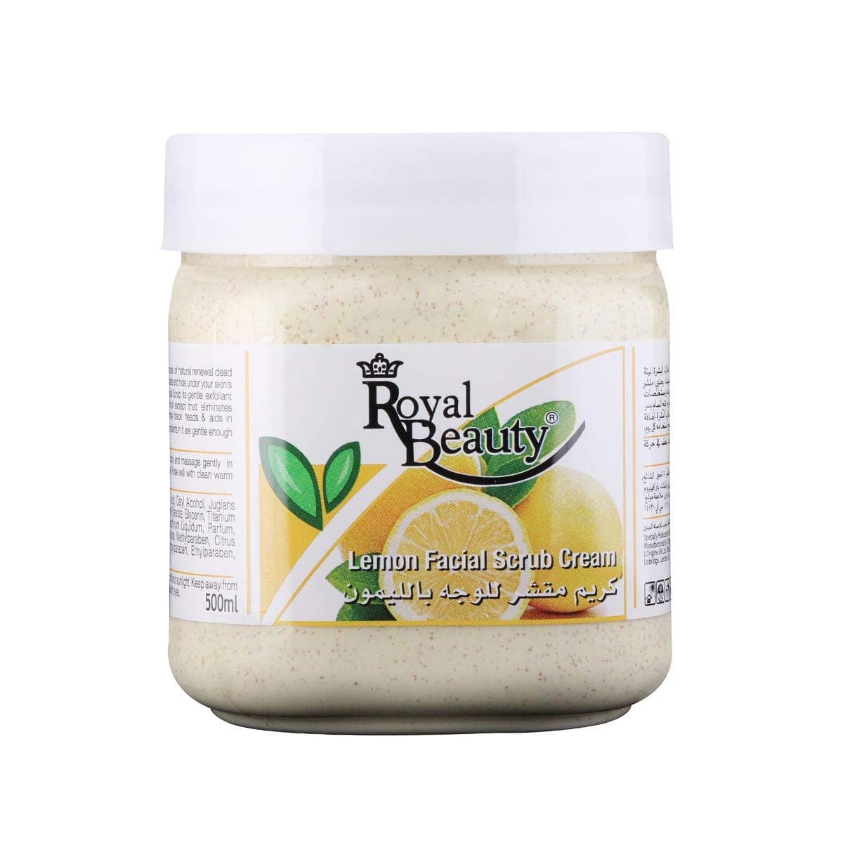 Face Scrub With Lemon Extracts, Ideal For All Skin Types, Perfect For Deep Cleansing, Unclog Pores, 500 ml