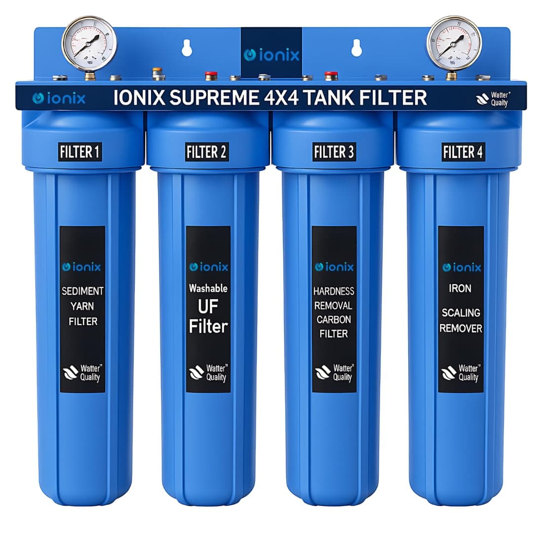 IONIX Whole house UV filter, Uv Sterlizer for supply water | Stainless Steel-304 | upto 2000 Liters per hour filteration | Anti Bacterial | Virus killer for whole house, 1 piece, Silver