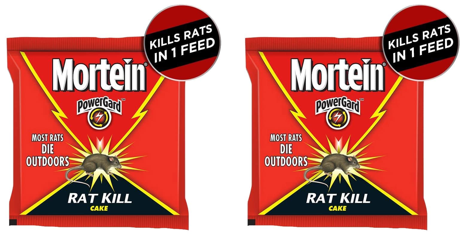 PowerGard Rat Kill Cake - 100g| Kills Rats Outdoors in One Feed | Effective Against All Types of Rats | Effective Rat Killer for Home, Car & Outdoors| Kills Rat, Mouse and Rodents (Pack of 2)