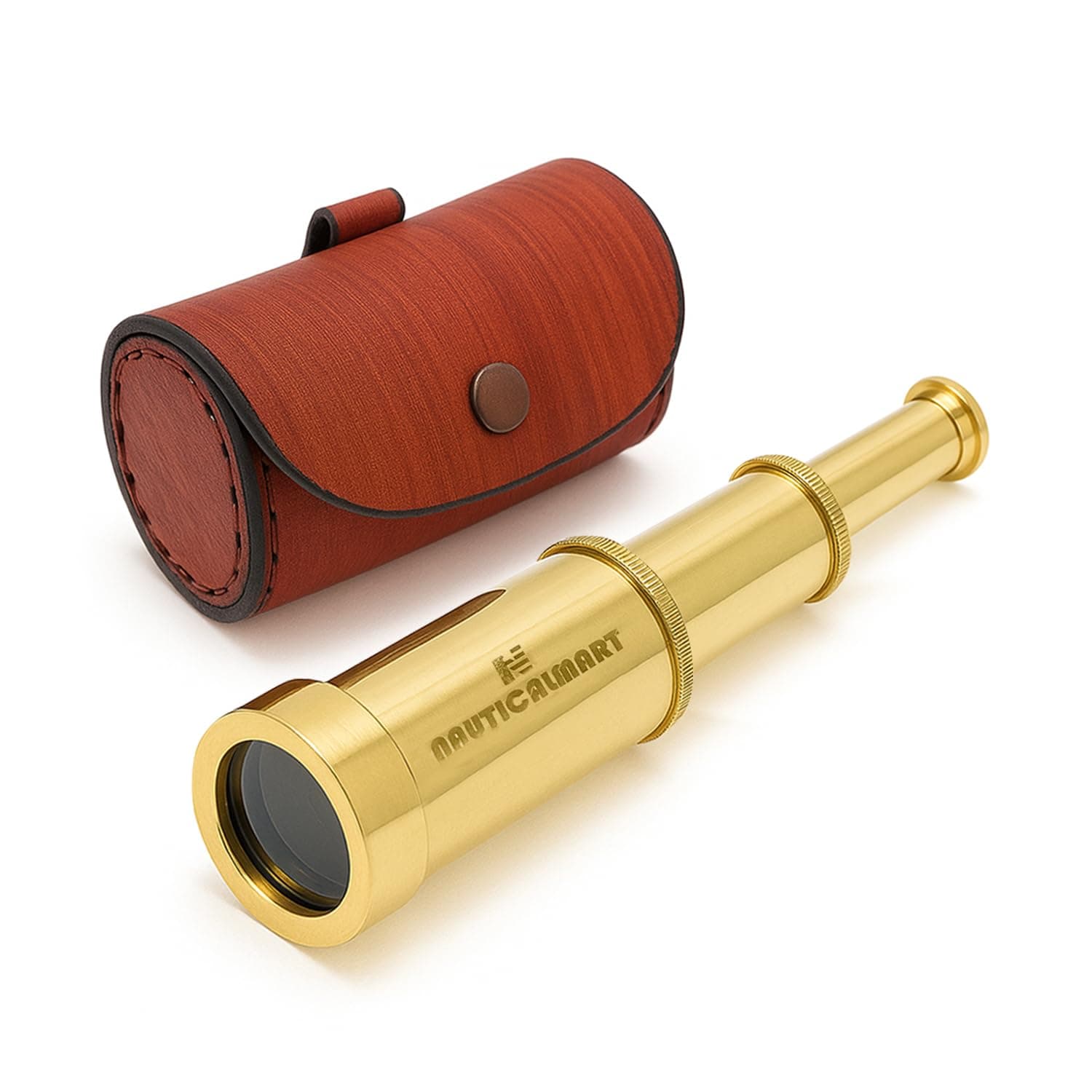 Solid Brass Handheld Telescope 6" - Nautical Pirate Spy Glass with Free case | Collectible Gift, Perfect for Christmas & Holiday Gifting