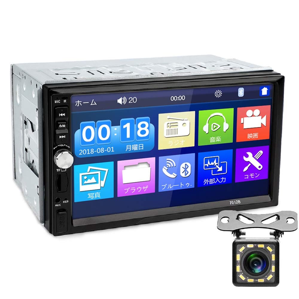 Single Din Apple Carplay Car Stereo with Bluetooth and Backup Camera, 7inch flip Out Touch Screen Car Radio MP5 Player Support Android Auto