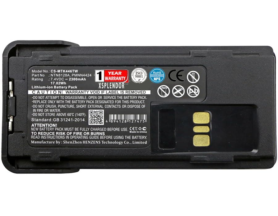 Replacement Battery for MOTOROLA APX2000 APX-2000 APX3000 APX-3000 APX4000 APX4000Li XPR 3300 XPR 3500 XPR 7350 XPR 7380 XPR 7550 XPR 7580 PART NO NNTN8129AR NTN8128A PMNN4406AR PMNN4406BR PMNN4424