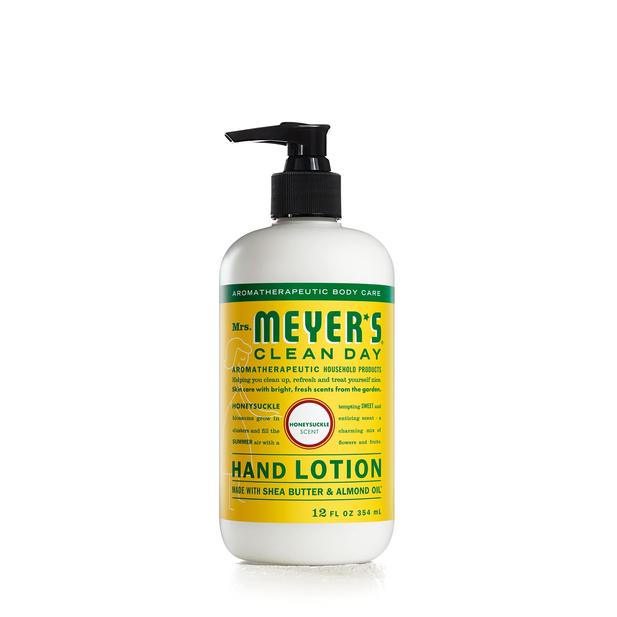CLEAN DAY Hand Lotion for Dry Hands, Non-Greasy Moisturizer Made with Essential Oils, Honeysuckle, 12 oz