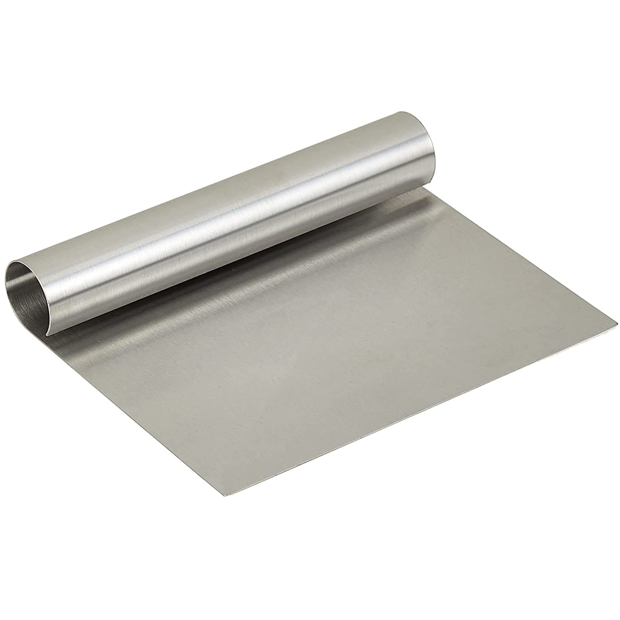 Sulfar Stainless Steel Smoother Edge Cake Scraper/Pizza Dough Scraper Cutter/Kitchen Flour Pastry, Silver