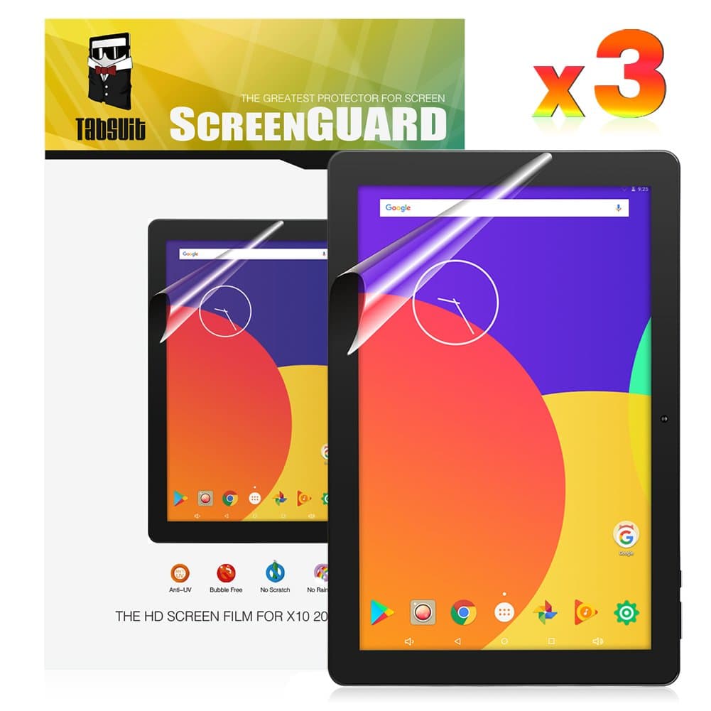 TabSuit Dragon Touch 10.1 Inch X10 Screen Protector Ultra-Clear of High Definition (HD)-3 Pack for Dragon Touch X10 10.1 Inch Tablet