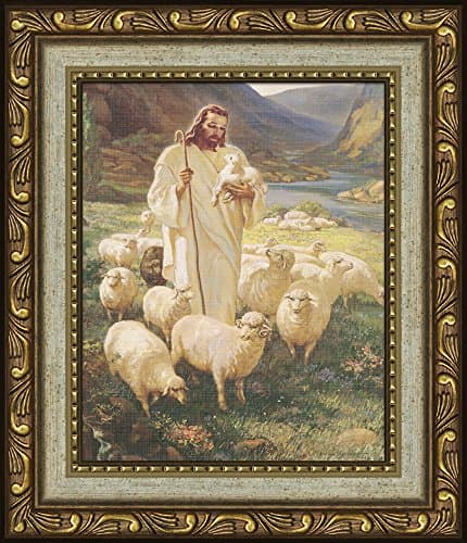 Bristol Gift Sallman Christ As Shepherd Framed Print with Easel for Standing 4" X 5"