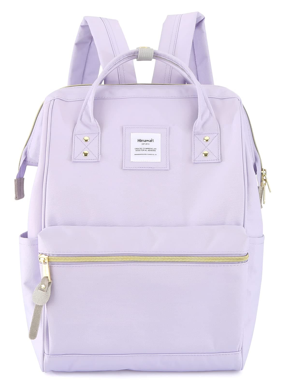 himawariLaptop Backpack for Women&Men,Wide Open Large USB Charging Port 15.6 Inch Laptop Doctor College Work Bag(9001-Light purple)