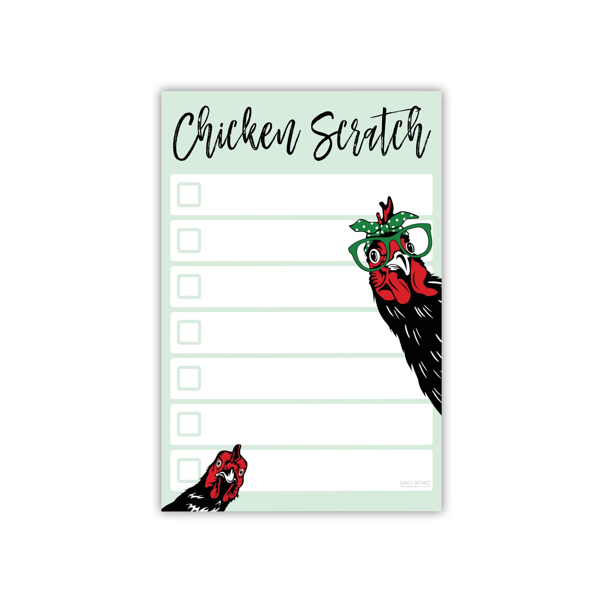 Funny Chickens Sticky to Do Notepad - Chicken Scratch - Rooster Baby Chick Chicken Coop Lover Gifts | Country Themed Notebook | ChickenScratch Chicklet Barn Office Decor Accessories 4x6 50 Pages