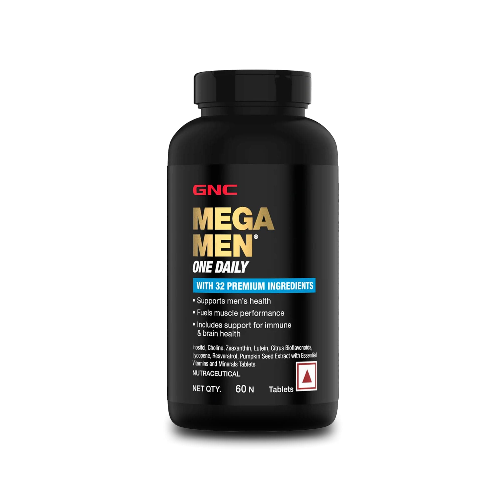 Mega Men One Daily Multivitamin | 60 Tablets | 32 Premium Ingredients | Promotes Men's Well-Being | Supports Muscle Function | Boosts Immunity | Improves Memory & Focus | Formulated In USA
