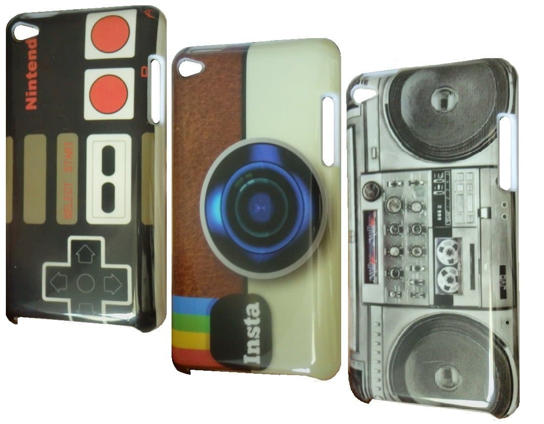 Ipod Touch 4 Case Cover (Set of 3), Cute Style Recorder Camera Radio Pattern Snap-on Hard Case Cover for Ipod Touch 4 / 4g / 4th