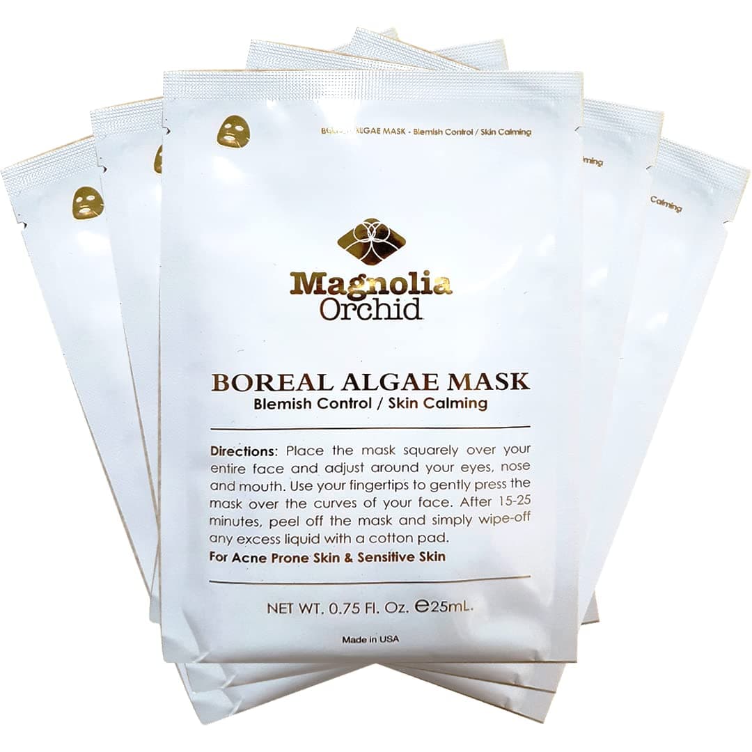 Algae Calming Repair Mask for All Skin Types, Set of 5 Packages, 0.75 Fl Oz/25 ml per Package