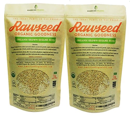 Rawseed Organic Brown Sesame Seeds 24 oz 2 Pack (3 lbs)
