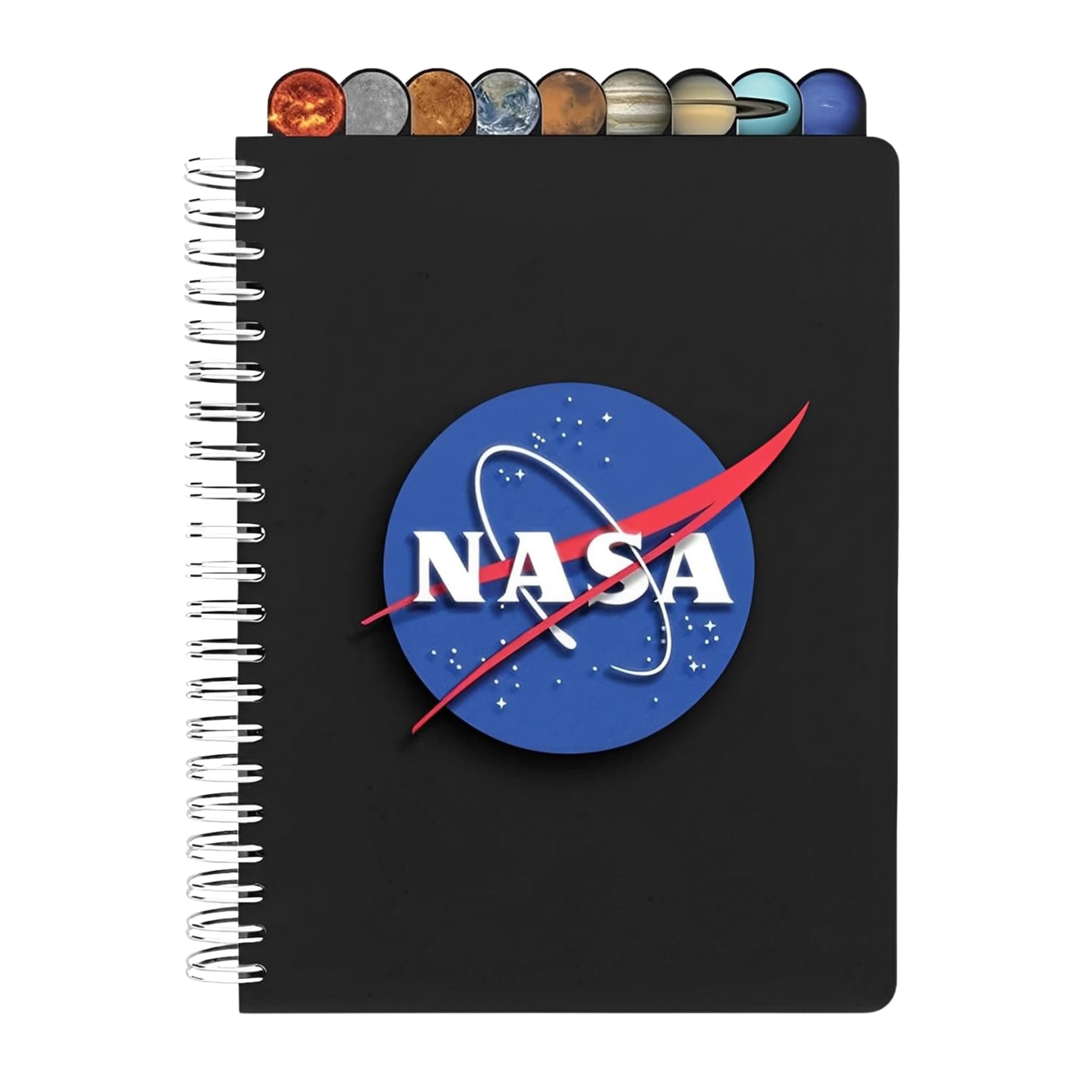JUST FUNKY NASA Journal with Planetary Tabs | Nine Tabs Based Around Our Solar System | Space-Themed Personal Notebook for Writing or Drawing | Officially Licensed