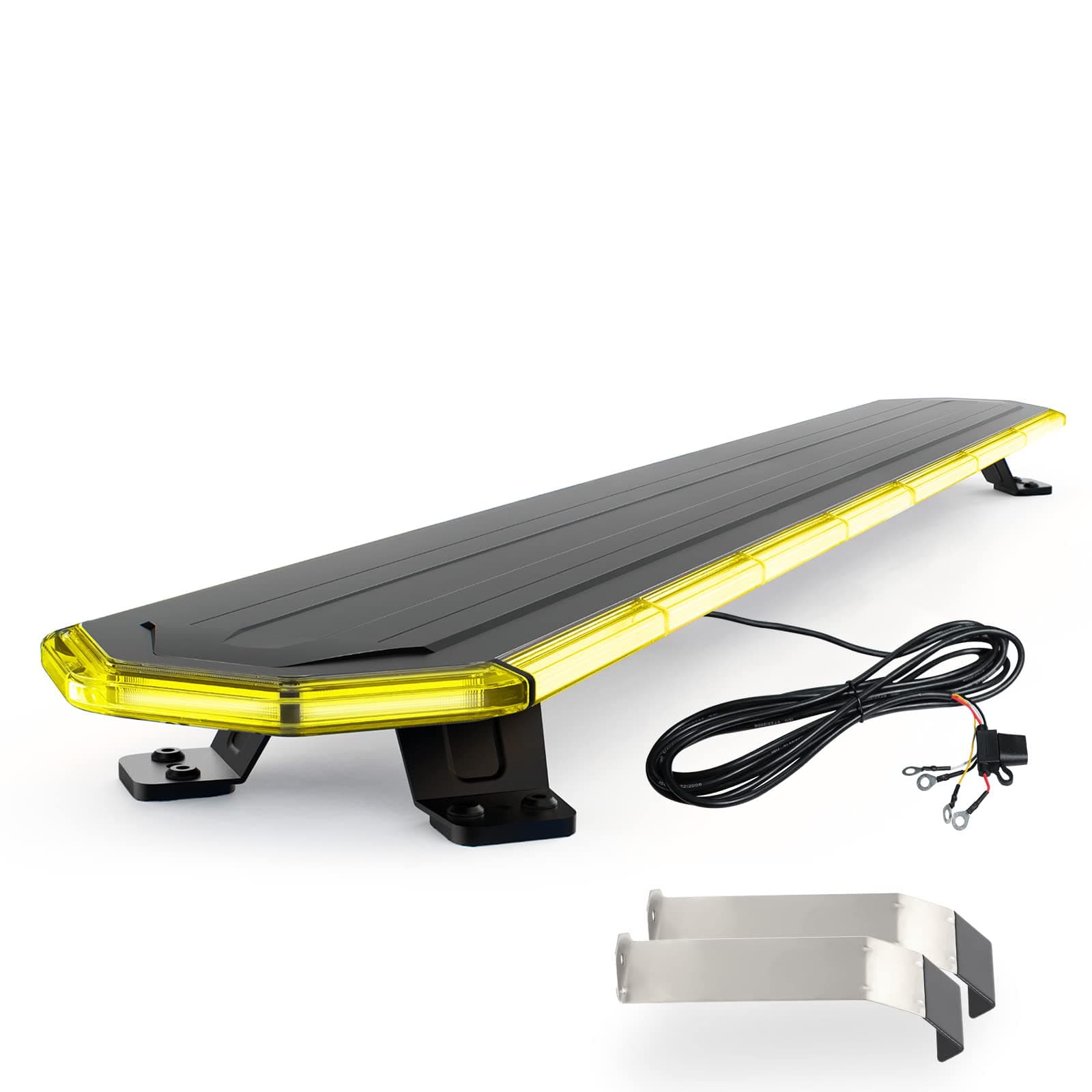 48" High Bright Tow Truck Light Bar, Extremely Slim Strobe Light Bar, Rooftop Mount LED Amber Emergency Warning Lights for Trucks, Vehicle, Snowplow, Crane, Security, Construction