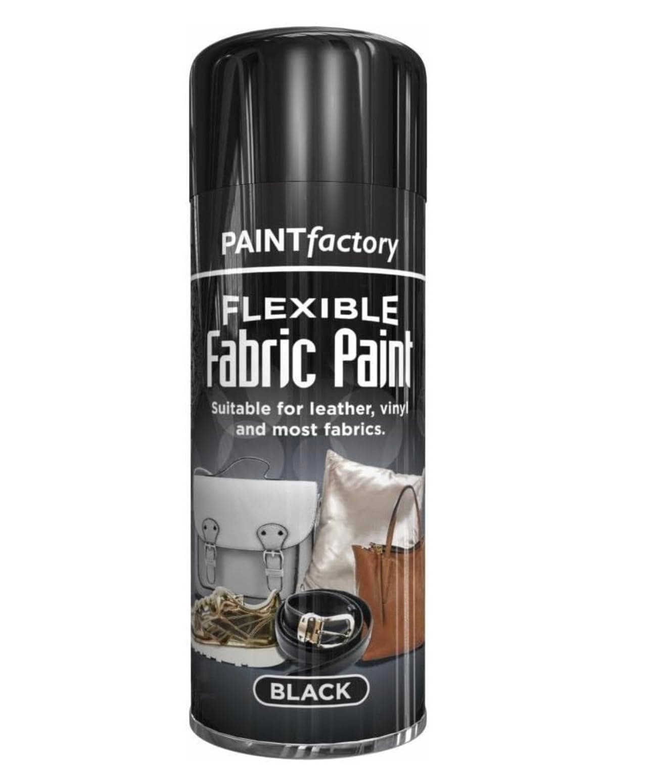 – Flexible Fabric Paint Spray Black 200ml leather vinyl etc